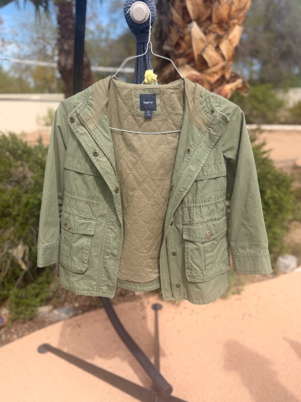 Gap Kids green cotton twill utility jacket - girls size S 6/7yrs